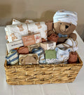Teddy bear baby gift basket
