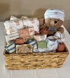 Teddy bear baby gift basket